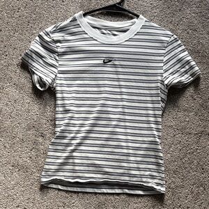 Nike Black and White Striped Tee